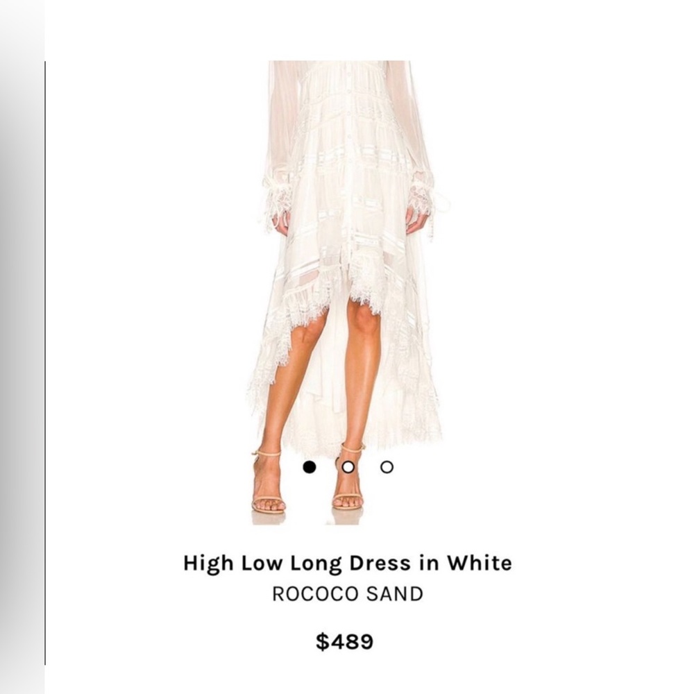 Rococo Sand white high- low dress size XS